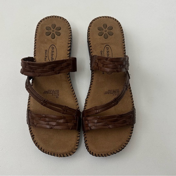 Dr. Scholl's Shoes - Dr.Scholls Brown Leather Betty ll Sandals Gel Pack Cushioning Womens Size 10
